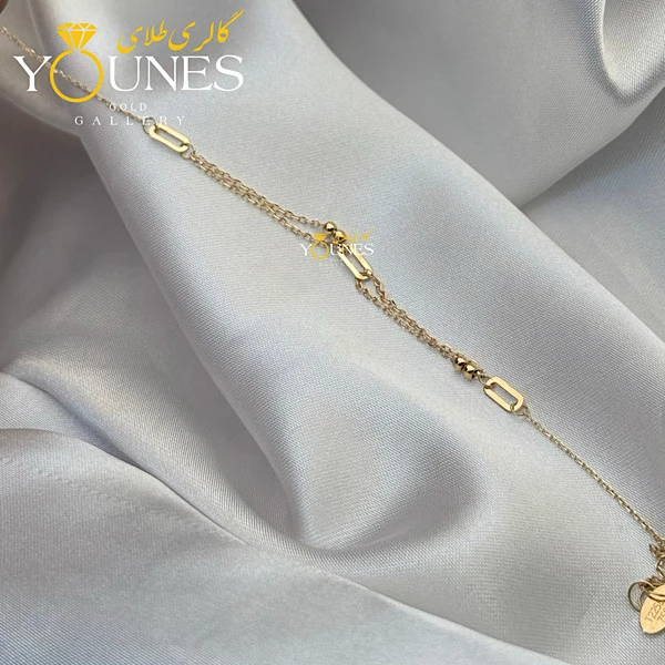 دستبند تمام طلا بیضی لیزری